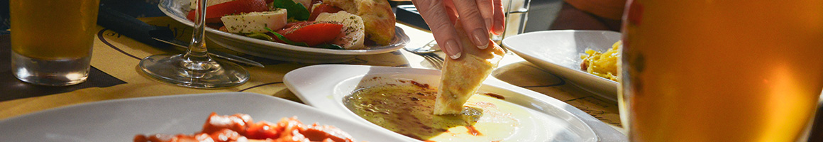 Eating Mediterranean Persian/Iranian at Sidewalk Grill restaurant in Los Angeles, CA.